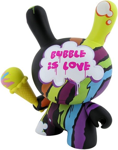 Bubble is Love figure by Tilt, produced by Kidrobot. Front view.