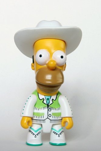 Cowboy Homer figure by Matt Groening, produced by Toy2R. Front view.