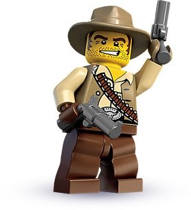 Cowboy figure by Lego, produced by Lego. Front view.