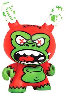 Holidape Dunny - Christmas figure by Jeremy Madl (Mad), produced by Kidrobot. Front view.