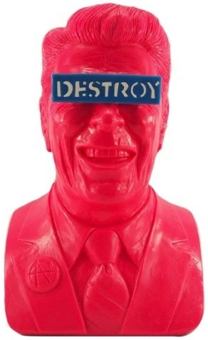 Gipper Reagan Bust - Clutter Exclusive  figure by Frank Kozik, produced by Ultraviolence. Front view.