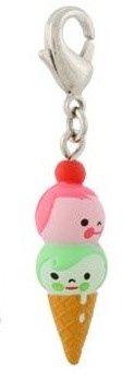 Lets Hang! Zipper Pulls — 1/36  figure by Aaron Meshon, produced by Kidrobot. Front view.