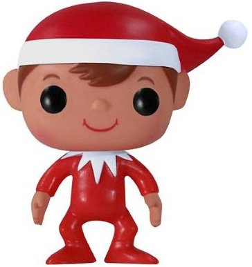 The Elf on the Shelf figure, produced by Funko. Front view.