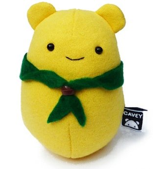 Yellow Scout Cavey figure by A Little Stranger. Front view.