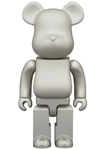Aluminum Be@rbrick 400% figure by Amirex, produced by Medicom Toy. Front view.