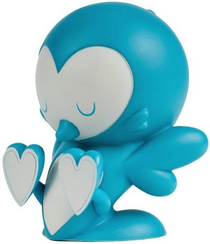 Love Birds - Teal figure by Kronk, produced by Kidrobot. Front view.