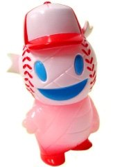 Pocket Baseball Boy - Pink GID figure by Brian Flynn, produced by Super7. Front view.