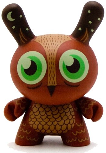 Little Owl figure by Tad Carpenter, produced by Kidrobot. Front view.