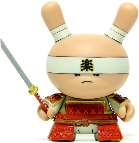 Very Serious Samurai - Red figure by Huck Gee, produced by Kidrobot. Front view.
