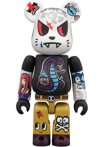 BWWT 2 Tokidoki Be@rbrick 100% figure by Simone Legno (Tokidoki), produced by Medicom Toy. Front view.