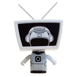 TV Head figure by Maxim Zhestkov, produced by Kaching Brands. Front view.