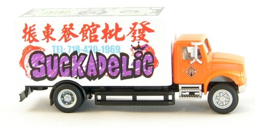Sucklord Chinatown Seafood Delivery Truck Orange Cab figure by Sucklord, produced by Tyotoys. Front view.