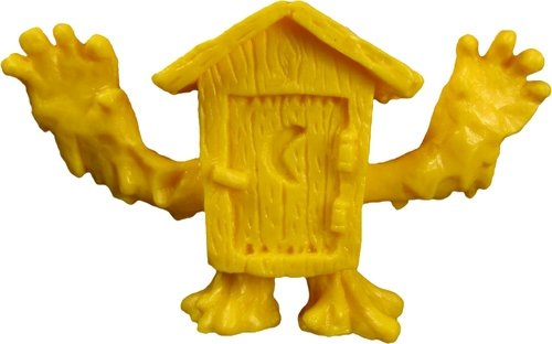 Phantom Shithouse - Yellow figure by Kyle Thye, produced by October Toys. Front view.