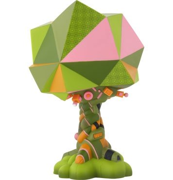 Infantree figure by Damon Soule, produced by Kidrobot. Front view.