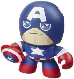 Captain America figure by Marvel, produced by Hasbro. Front view.