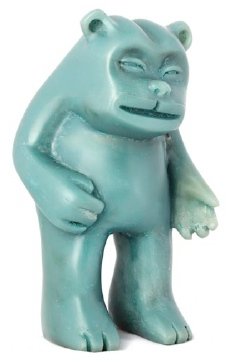 Fuzzie the Bear - Blue figure by Spencer Hansen, produced by Blamo Toys. Front view.
