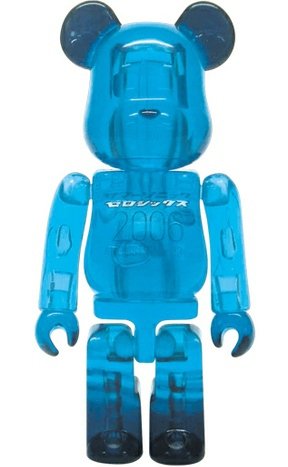 Summer Sonic 2006 Be@rbrick 100% - Clear Blue figure by Hmv, produced by Medicom Toy. Front view.