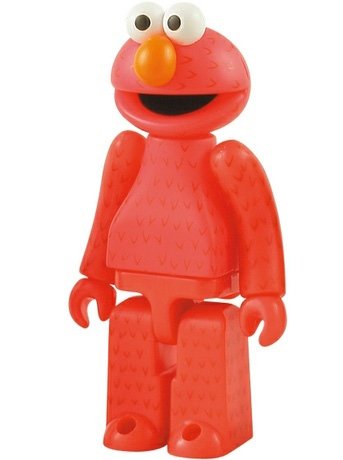 Elmo Kubrick 100% - Red figure by Sesame Workshop, produced by Medicom Toy. Front view.