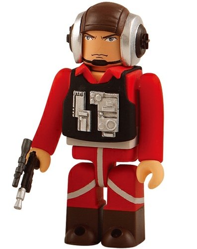 B-Wing Pilot Kubrick 100% figure by Lucasfilm Ltd., produced by Medicom Toy. Front view.