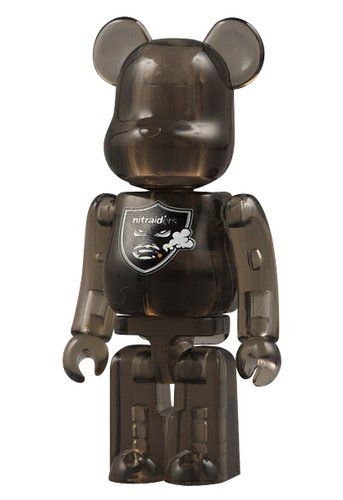 Nitraid Be@rbrick 100% - Clear Black figure, produced by Medicom Toy. Front view.