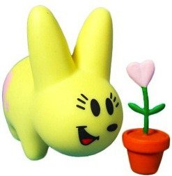 Flower Pot Labbit figure by Frank Kozik, produced by Kidrobot. Front view.