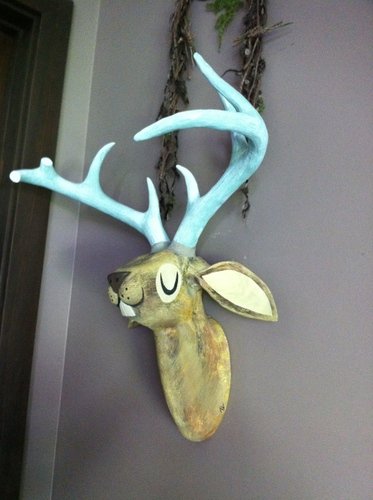 Jackelope figure by Amanda Visell. Front view.