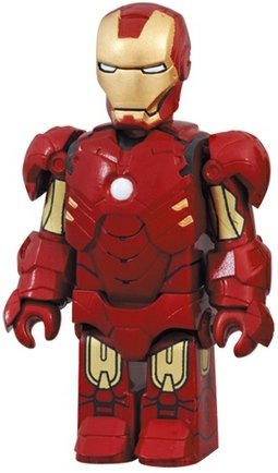 Iron Man Mark IV Kubrick figure by Marvel, produced by Medicom Toy. Front view.