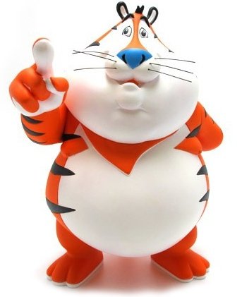 Fat Tony - A Ton of Tiger with a Short Shelf Life figure by Ron English, produced by Popaganda. Front view.