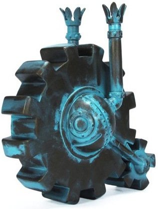 Sentry Wheel - Verdigris figure by Doktor A, produced by Mindstyle. Front view.