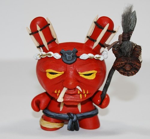The Cannibal Dunny figure by Kevin Gosselin, produced by Kidrobot. Front view.