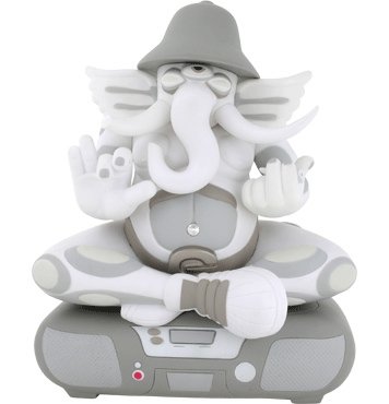 Ganesh - Mono figure by Doze Green, produced by Kidrobot. Front view.