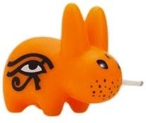 Eye of Horus figure by Frank Kozik, produced by Kidrobot. Front view.