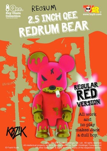 Redrum Bear figure by Frank Kozik, produced by Toy2R. Front view.