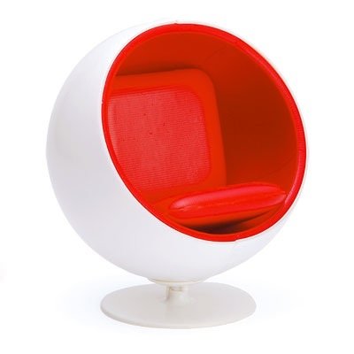Ball Chair figure by Eero Aarnio, produced by Reac Japan. Front view.