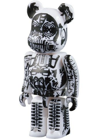 H.R. Giger - SF Be@rbrick Series 12 figure by H.R. Giger, produced by Medicom Toy. Front view.