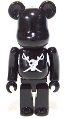 Stussy Destiny Be@rbrick - Black figure by Futura, produced by Medicom Toy. Front view.