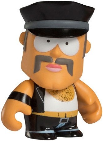 Mr. Slave figure by Matt Stone & Trey Parker, produced by Kidrobot. Front view.