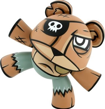 Pirate Teeter figure by Joe Ledbetter, produced by Kidrobot. Front view.