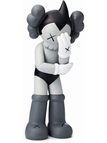 Astro Boy Companion Grey figure by Kaws, produced by Medicom Toy. Front view.