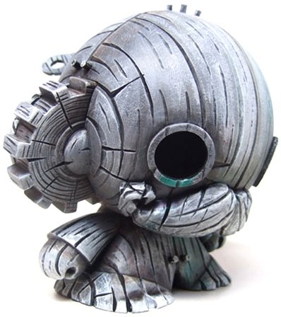 The Wooden Boy - Marvel at the primitive machine boy made from timber figure by Doktor A. Front view.