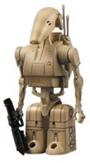 Battle Droid Kubrick 100% figure by Lucasfilm Ltd., produced by Medicom Toy. Front view.