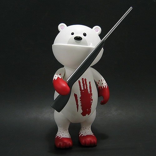 I.W.G. - Peary the Bloody Polar Bear figure by Patrick Ma, produced by Rocketworld. Front view.