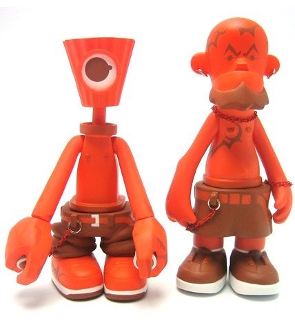 NY Fat Crylon & Tattoo Orange Set figure by Michael Lau, produced by Crazysmiles. Front view.