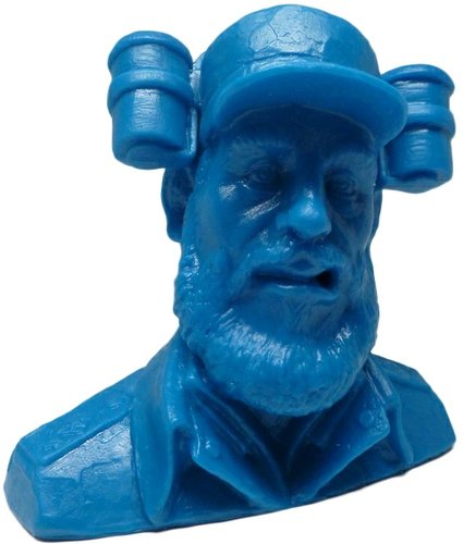 The Havana Slammer (Blue) figure by Frank Kozik, produced by Kidrobot. Front view.