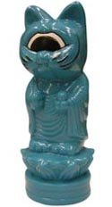 Mini Fortune God - Blue figure by Mori Katsura, produced by Realxhead. Front view.