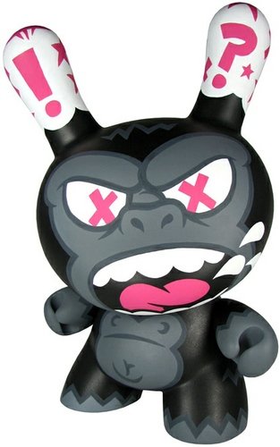 MAD APE (Silver Back) Custom 20 Dunny figure by Jeremy Madl (Mad). Front view.