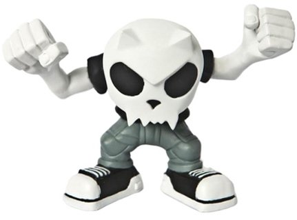 Bobble Head Devil Toyer - White Head Black T-Shirt  figure by Toy2R, produced by Toy2R. Front view.