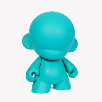 Mega Munny Teal figure by Tristan Eaton, produced by Kidrobot. Front view.