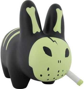 Smorkin Labbit - Bones (Chase) figure by Frank Kozik, produced by Kidrobot. Front view.