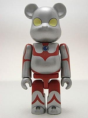 Ultr@Man - Ultr@ Be@rbrick 100%  figure, produced by Medicom Toy. Front view.